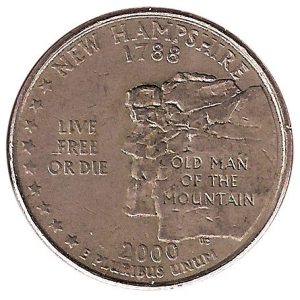 Moneda de EE.UU. 01/4 dolar 2000 NEW HAMPSHIRE P .MBC