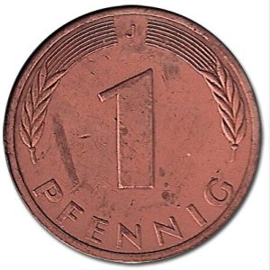 Moneda Alemania 00001 pfennig. 1950 (J). MBC