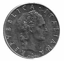 Moneda Italia 050 Liras 1972 EBC