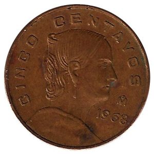 Moneda México 0,05 Centavos 1969. MBC