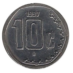 Moneda México 0,10 centavos 1996.EBC
