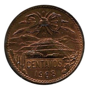 Moneda México 0,20 centavos 1945.BC