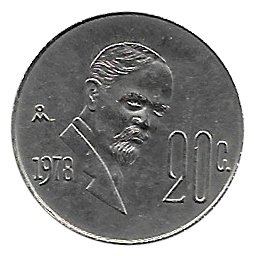 Moneda México 0,20 centavos 1976.S/C