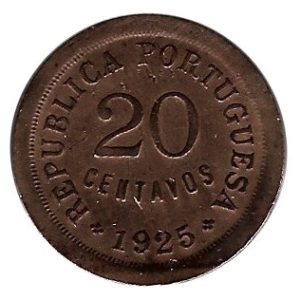 Moneda Portugal  0,20 centavos 1925. MBC+