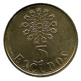 Moneda Portugal  005 escudos 1986 . MBC – Laton