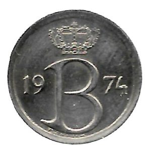 Moneda Bélgica 0,25 Centimos 1974 MBC Belgigue