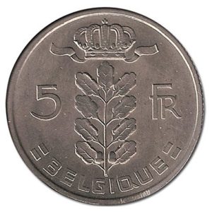 Moneda Bélgica 005 Francos 1967 MBC Belgique