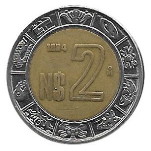Moneda México 0002 Nuevos Pesos 1992.MBC-