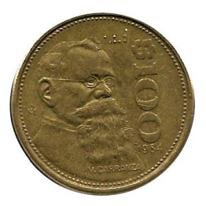 Moneda México 0100 pesos 1987.MBC