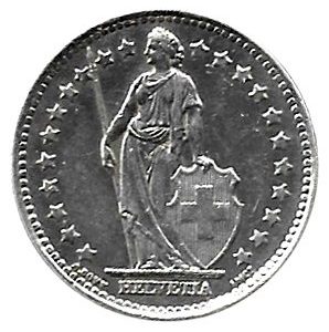 Moneda de Suiza 1 franco 1968. MBC