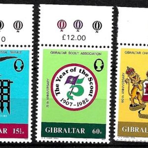 Sello Boy Scout Gibraltar 461/63 (**) 1982