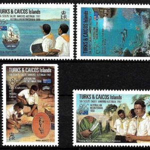 Sello Boy Scout Turcas y Caicos 781/84 (**) 1988