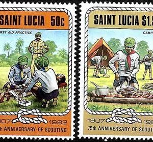 Sello Boy Scout Santa Lucia 571/74 (**) 1982