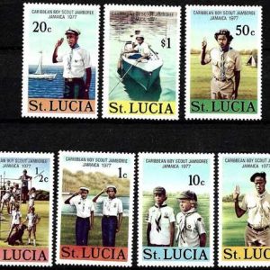 Sello Boy Scout Santa Lucia 418/24 (**) 1977