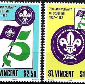 Sello Boy Scout San Vicente 0649/50 (**) 1982