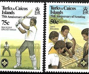 Sello Boy Scout Turcas y Caicos 575/78 (**) 1982