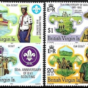 Sello Boy Scout Islas Virgenes 444/47 (**) 1982