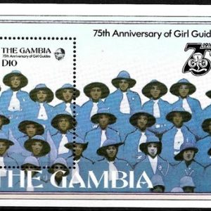 Sello Boy Scout Gambia HB 19 (**) 1985