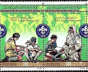 Sello Boy Scout Libia 1013/15 (**) 1982