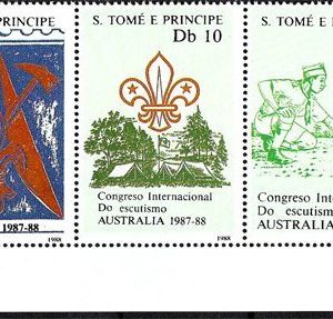 Sello Boy Scout S. Tome y Principe 929/31 (**) 1988