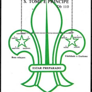 Sello Boy Scout S. Tome y Principe HB 63 (**) 1988