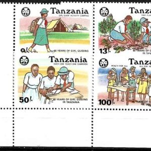 Sello Boy Scout Tanzania 536/39 (**) 1990