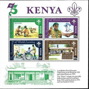 Sello Boy Scout Kenia HB 16 (**) 1982