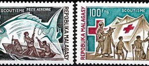Sello Boy Scout Madagascar A 135/36 (**) 1974