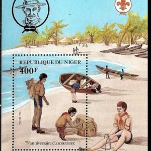 Sello Boy Scout Niger HB 38 (**) 1982