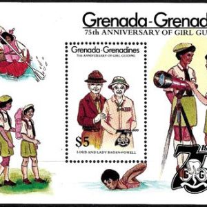 Sello Boy Scout Grenada-Grenadines HB 094 (**) 1985
