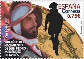 5382. Sello Aniversario de Pedro Menéndez de Avilés 2020
