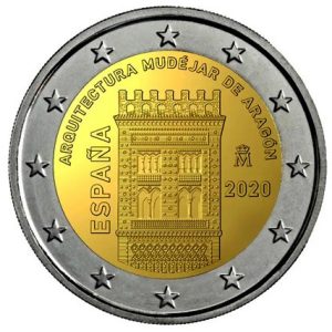 Moneda 2 euros de España 2020 Patrimonio, Torre Mudejar Aragón