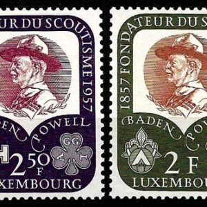 Sello Boy Scout Luxemburgo 0526/27 (**) 1957
