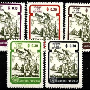 Sello Boy Scout Paraguay 0648/52 (**) 1962