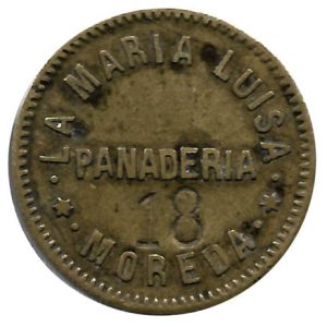 Jetón o Ficha Panaderia Maria Luisa 18 Bajo. 1 Pan MBC