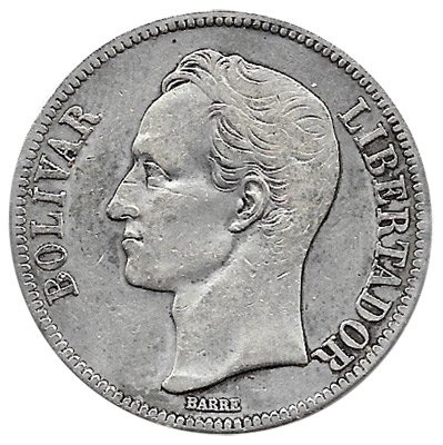 Moneda Venezuela 005 bolívares 1921 MBC