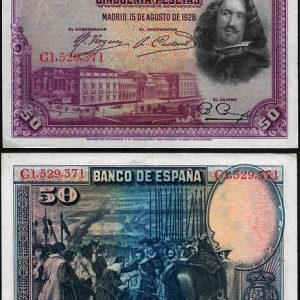 Billete Banco de España – Madrid 0050 pesetas 1928 MBC+