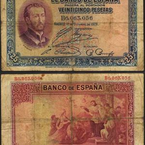 Billete Banco de España – Madrid 0025 pesetas 1926 BC