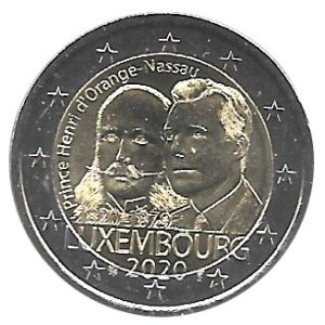 Moneda 2 euros de Luxemburgo 2020 Príncipe Henry D’Orange-Nassau