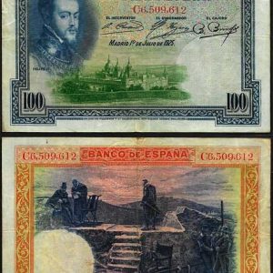 Billete Banco de España – Madrid 0100 pesetas 1925 MBC. Resello