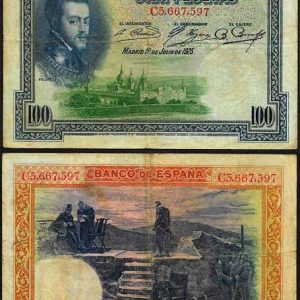 Billete Banco de España – Madrid 0100 pesetas 1925 BC. Resello