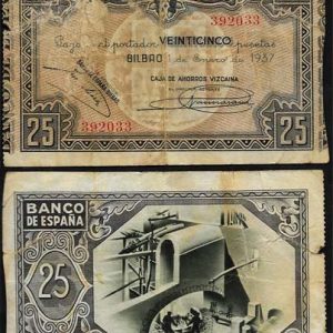 Billete Banco de España – Bilbao 0025 pesetas 1937 BC