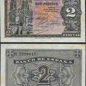 Billete Estado Español 0002 pesetas Burgos 1938 S/C