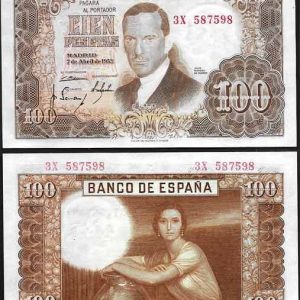 Billete Estado Español 0100 pesetas Madrid 1953 EBC-