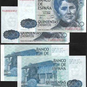 Billete Juan Carlos I 00500 pesetas Madrid 1979 SC S-9A Pareja