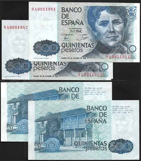Billete Juan Carlos I 00500 pesetas Madrid 1979 SC S-9A Pareja