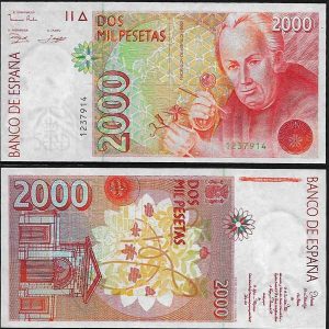 Billete Juan Carlos I 02000 pesetas Madrid 1992 SC – Sin Serie