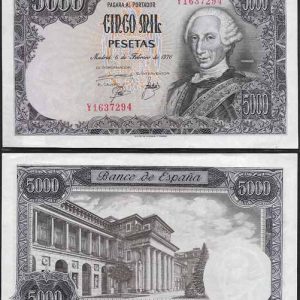 Billete Juan Carlos I 05000 pesetas Madrid 1976 SC