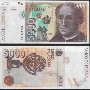 Billete Juan Carlos I 05000 pesetas Madrid 1992 SC Serie 9A