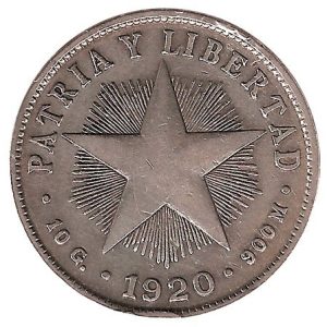 Moneda Cuba 0,20 Centavos 1920 MBC-